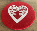Aroha Fern on Red Set of 4 Eco Felt Coaster