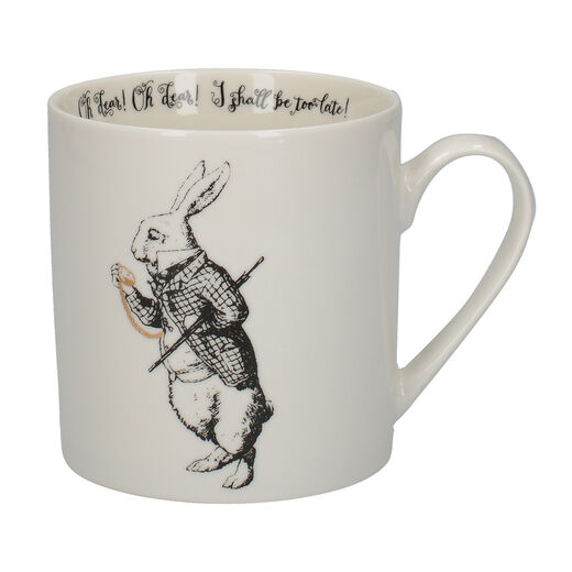 VA Alice Can Mug 350ml White Rabbit