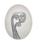 Ponga Frond 1 Black on Matt White 24cm Porcelain Bowl