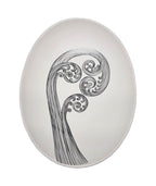 Ponga Frond 1 Black on Matt White 24cm Porcelain Bowl