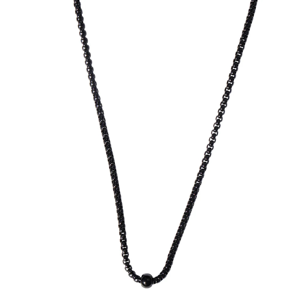Steel Me Black Stainless Box Chain 85cm