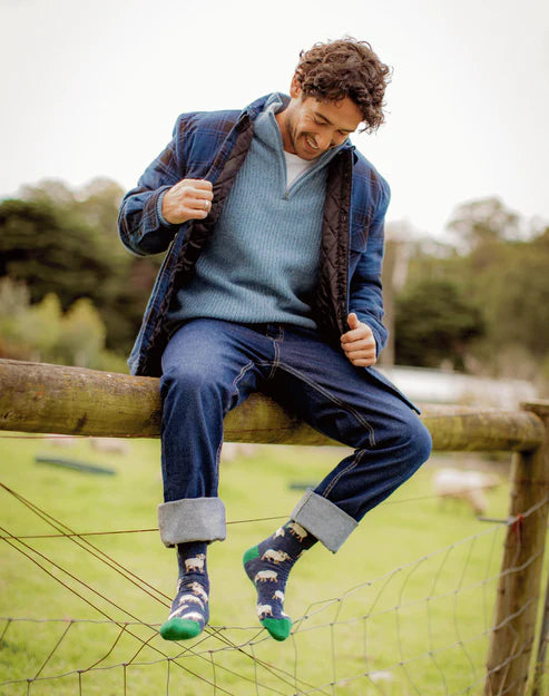 M Rams Denim Bamboo Sock