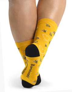 W Heart Bees Sunshine Bamboo Sock