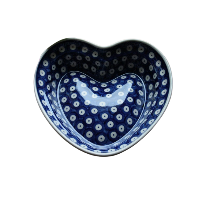 Blue/White Spot Heart Shape Large Bowl