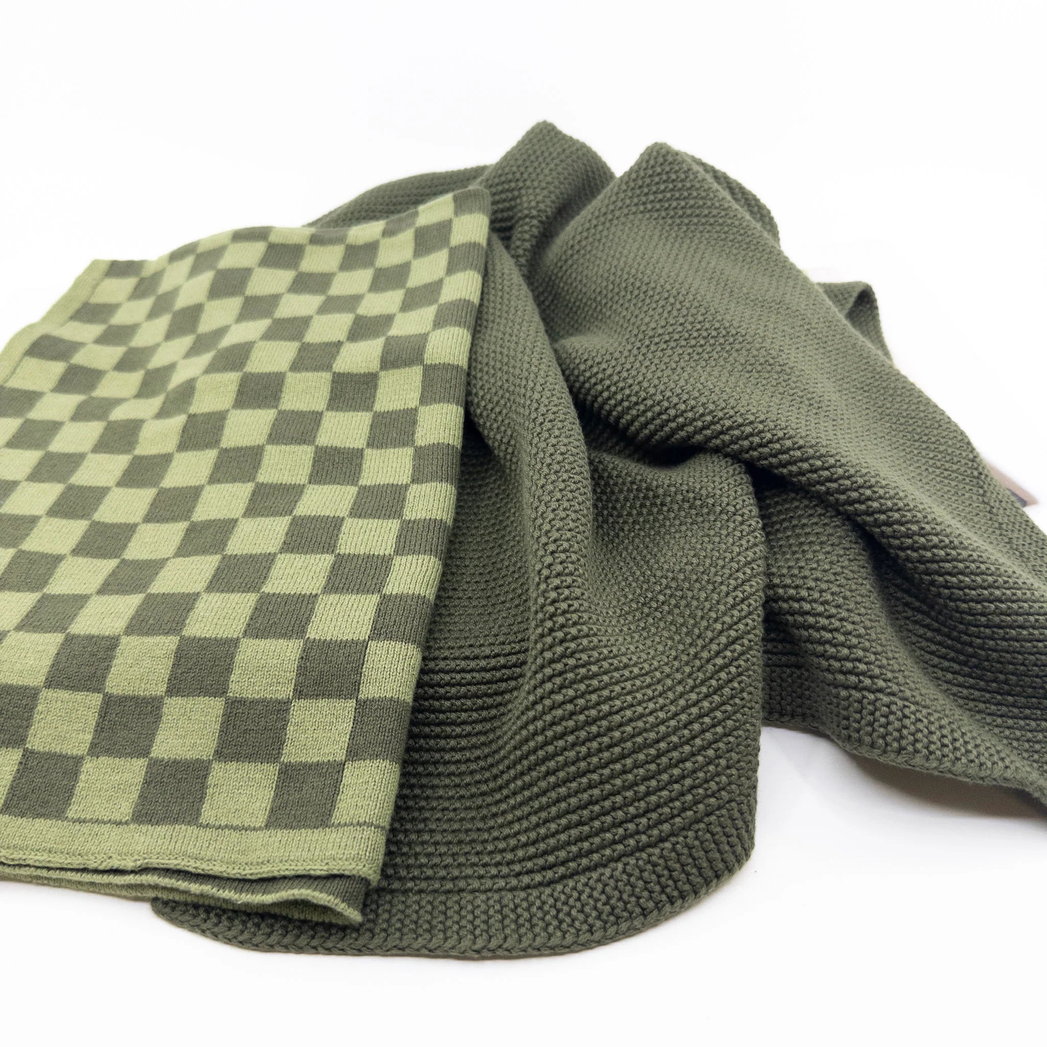 Kitchen Towel Duo Olive Pistachio Chequer /Olive