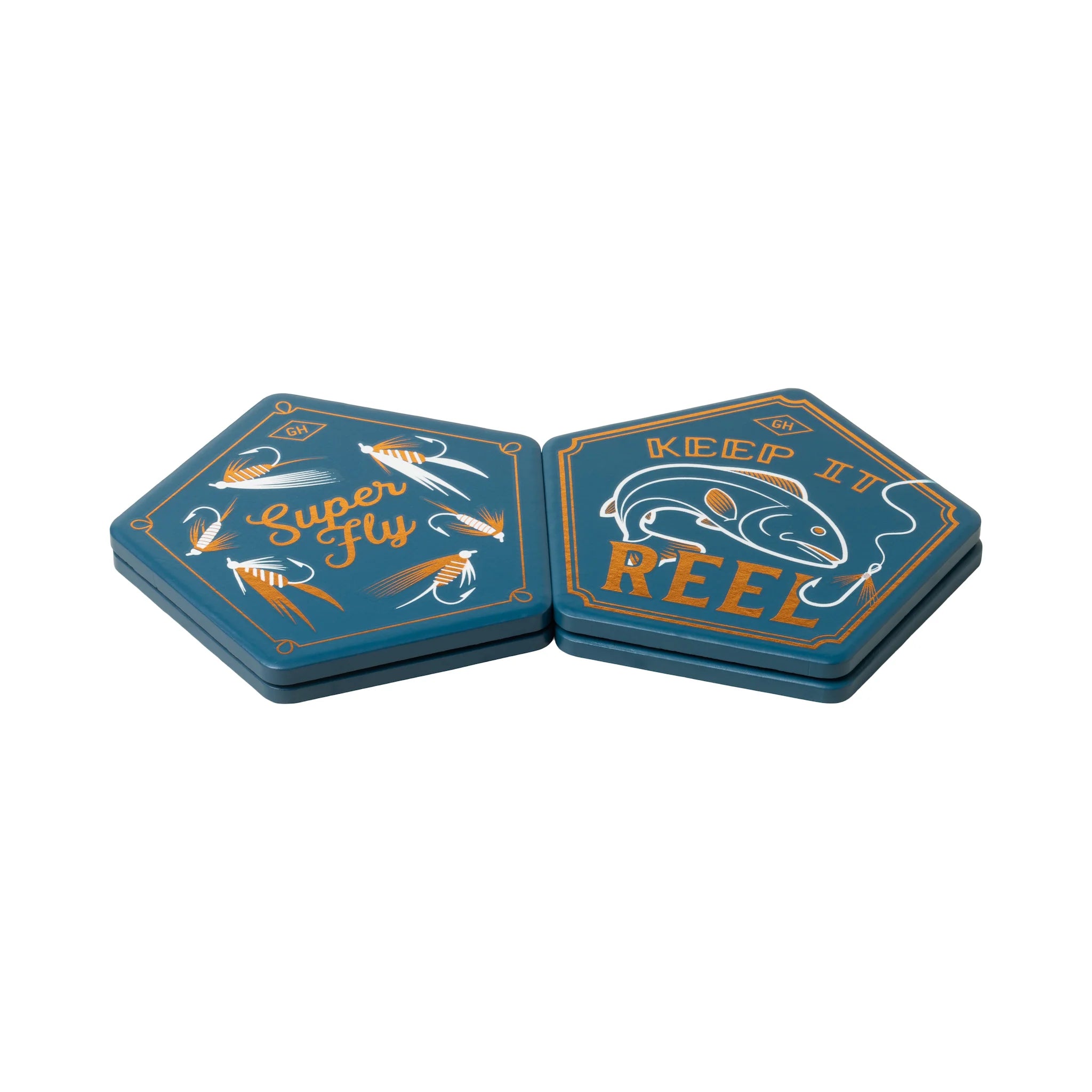 Ceramic Fishing Coaster Set of 4