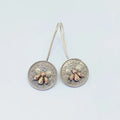 Artisan Sterling Silver Hook Earrings Gold Bee's 3P