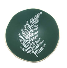 Load image into Gallery viewer, White Fern on Green Porcelain 7cm Bowl