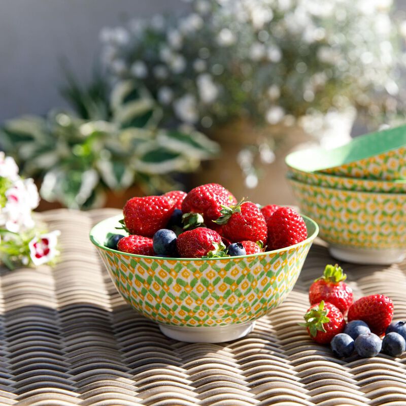 MK Bowl 15.5cm Green Geometric