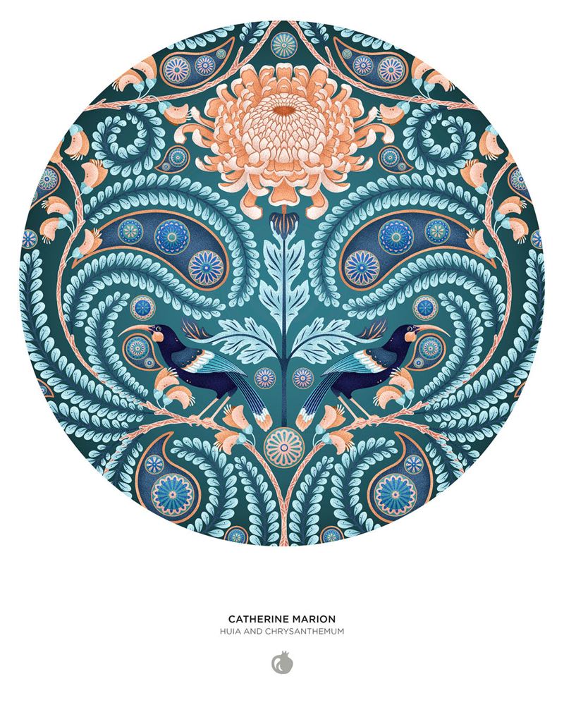 Huia & Chrysanthemum Circular 500pce Puzzle