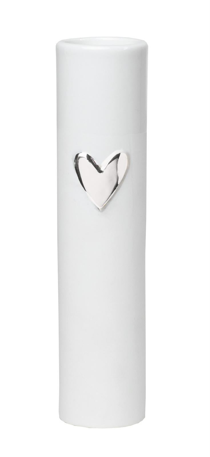 Silver Heart Vase