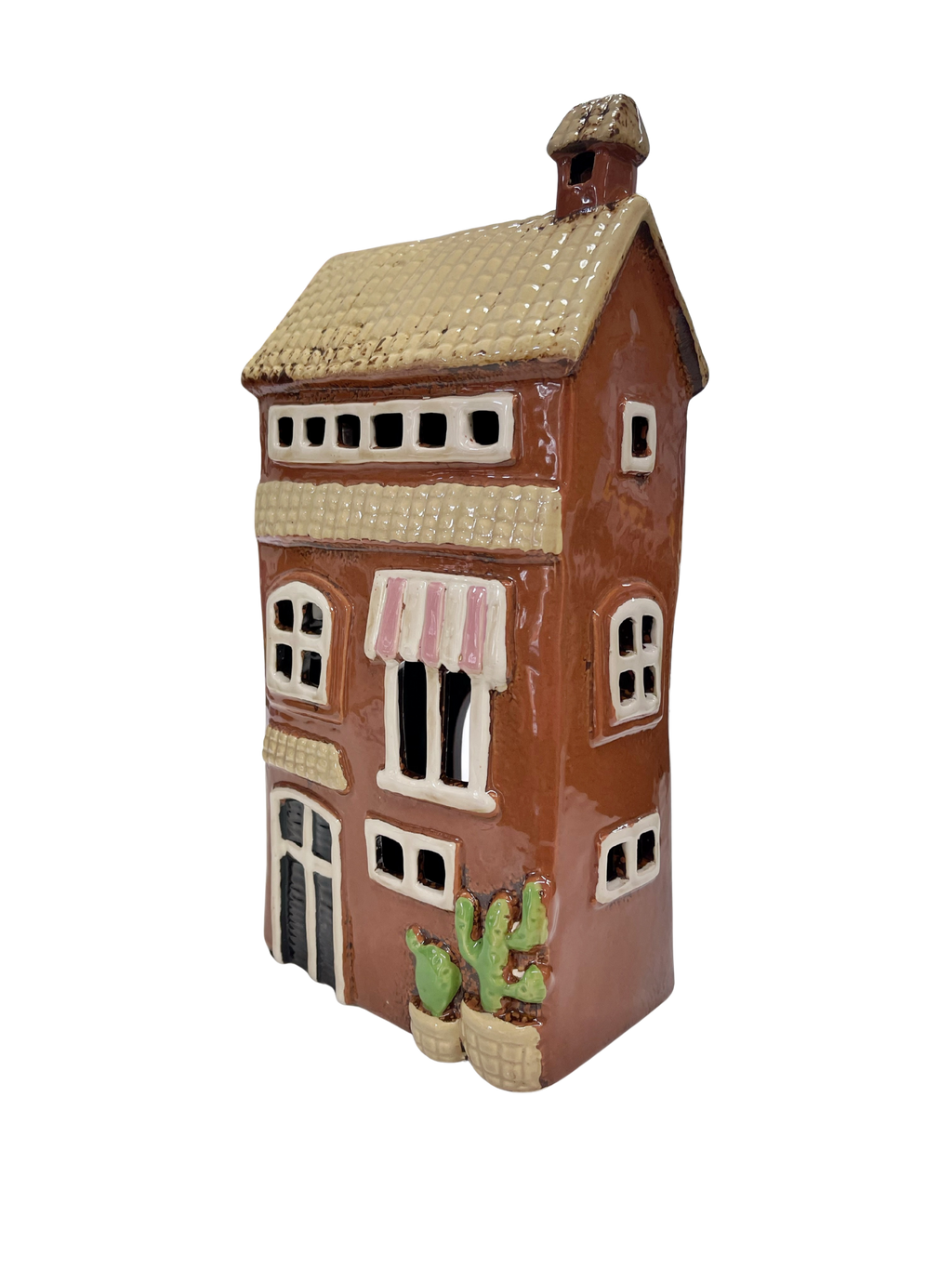 Brown Cactus House Tealight 032