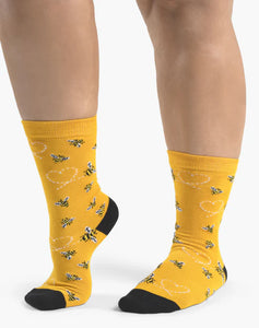 W Heart Bees Sunshine Bamboo Sock