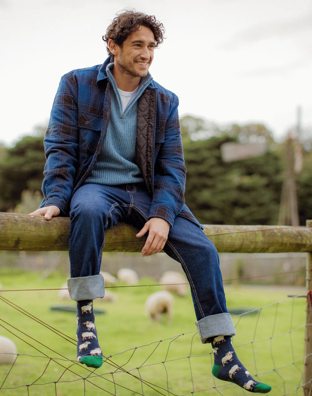 M Rams Denim Bamboo Sock