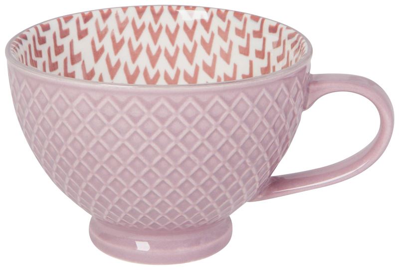 Mauve Stamped Stoneware Mug