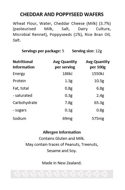 Crackers Cheddar & Poppyseed Wafers 60gm