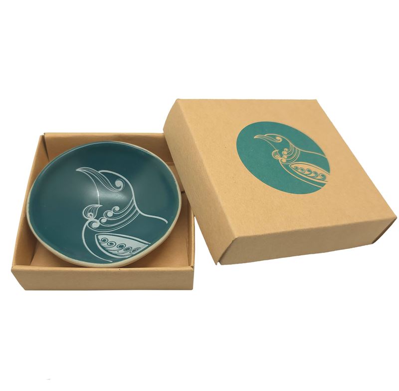 Gc Tui White on Teal 7cm Porcelain Bowl
