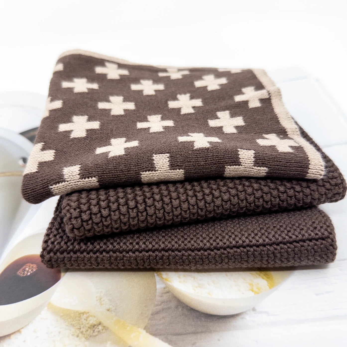 Ecovask Dishcloth 3piece Chocolate Martini+