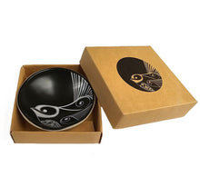 Load image into Gallery viewer, Gc Piwakawaka White on Black Porcelain 7cm Bowl