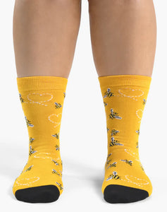 W Heart Bees Sunshine Bamboo Sock