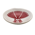 Red Pohutukawa Lace on White 7cm Porcelain Bowl