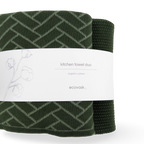 Kitchen Towel Duo Forest Herringbone