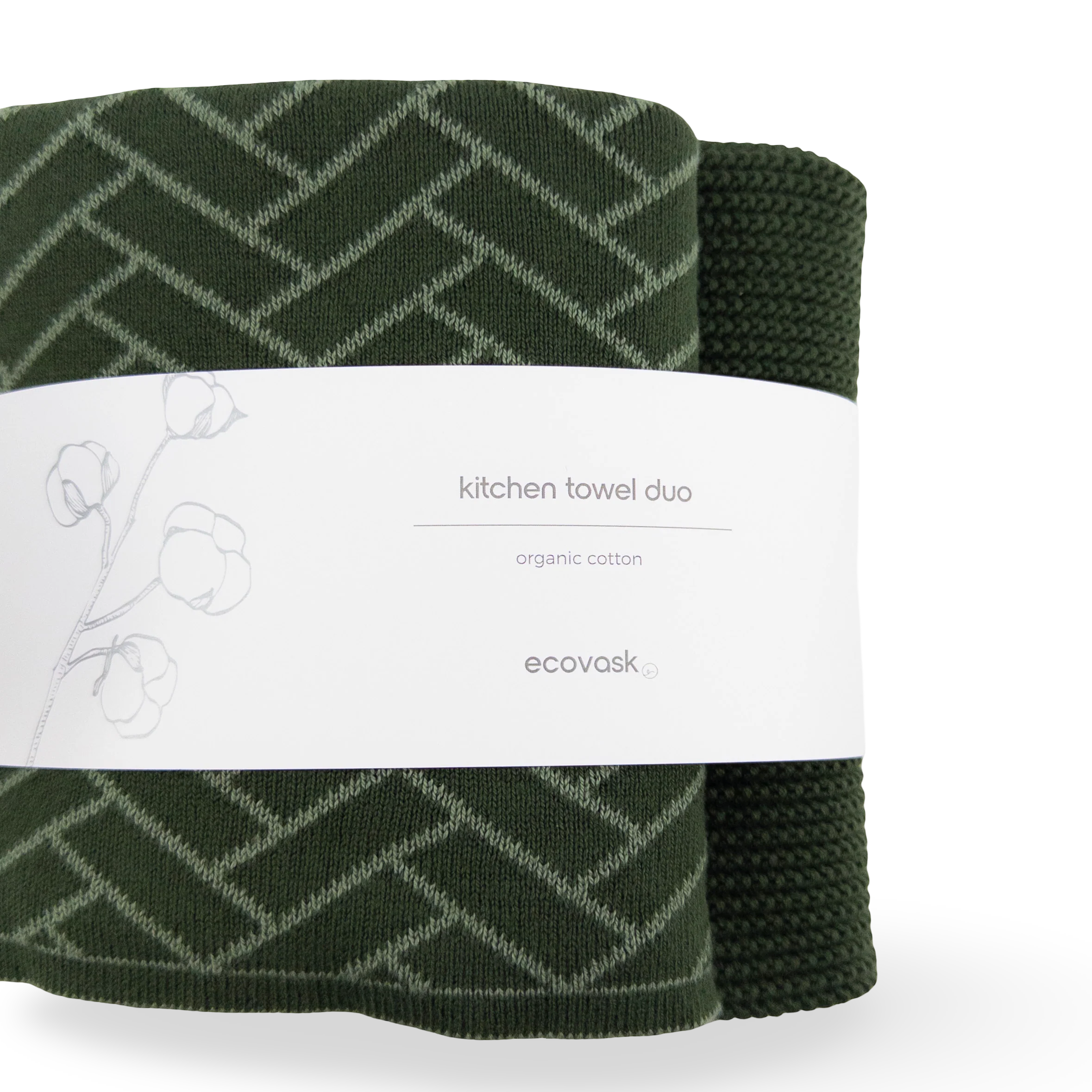 Kitchen Towel Duo Forest Herringbone