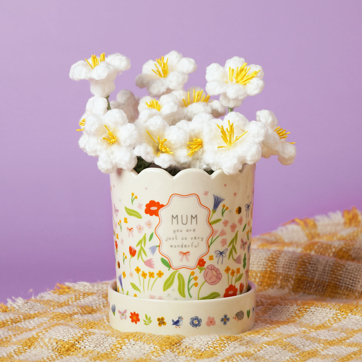 Love Life Planter with tray Mum