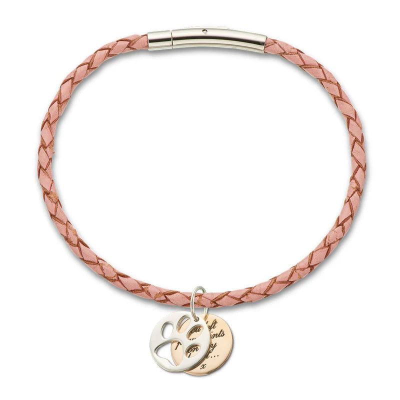 Paw Prints on my Heart Slider Charm Sterling Silver & Bronze