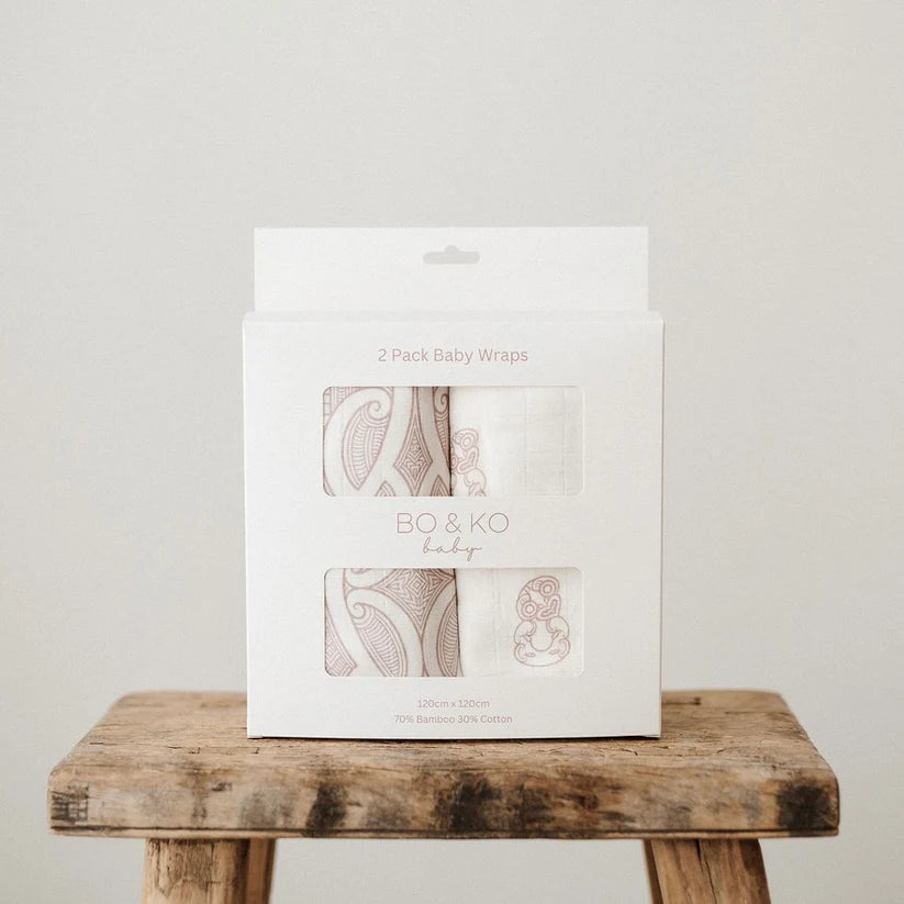 2pack Wraps Mauve Tiki & Mauve Te Patiki