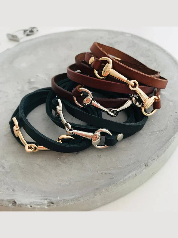 HOY Leather Snaffle Bangle