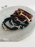 HOY Leather Snaffle Bangle