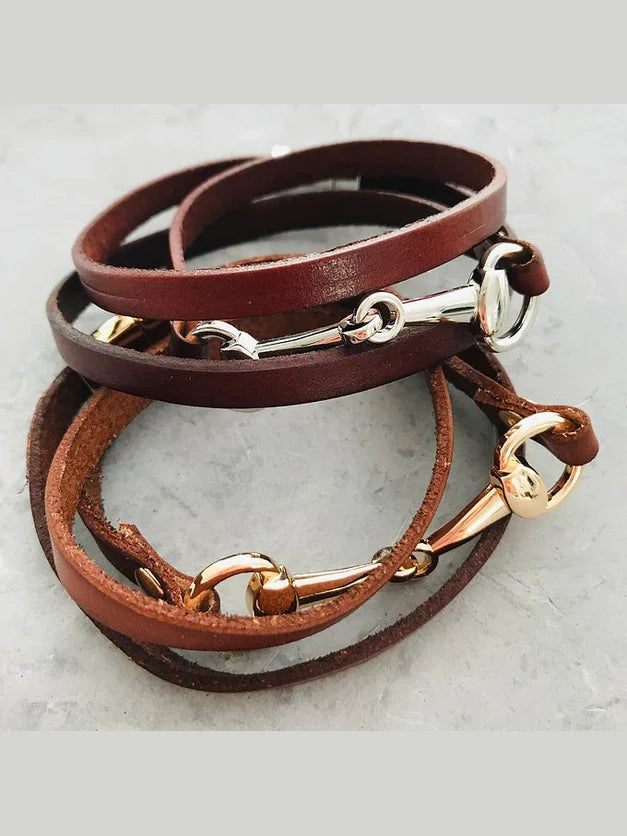 HOY Leather Snaffle Bangle