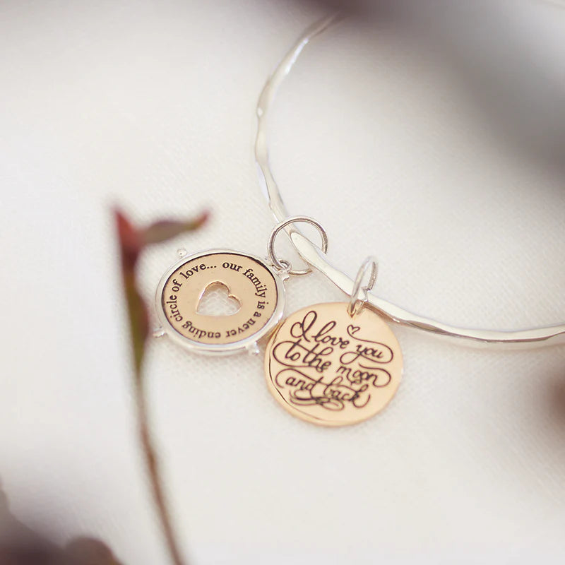 Family Circle of Love Charm Sterling Silver & Bronze