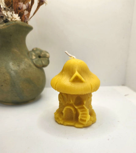 Beeswax Mushroom House Candle