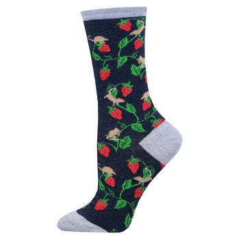 W Berry Mice Navy Heather Sock