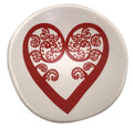 Red Aroha Fern on White 7cm Bowl