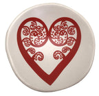 Red Aroha Fern on White 7cm Bowl