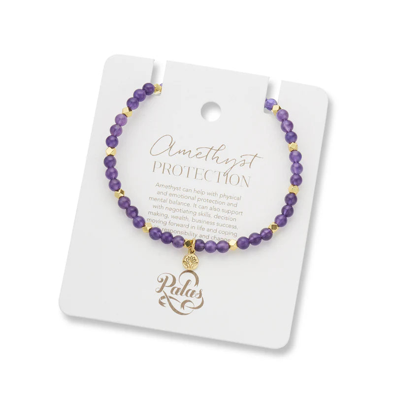 Amethyst Aura of Gold Gem Bracelet