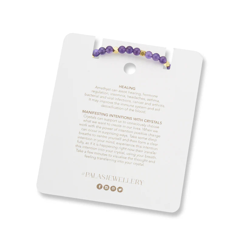 Amethyst Aura of Gold Gem Bracelet