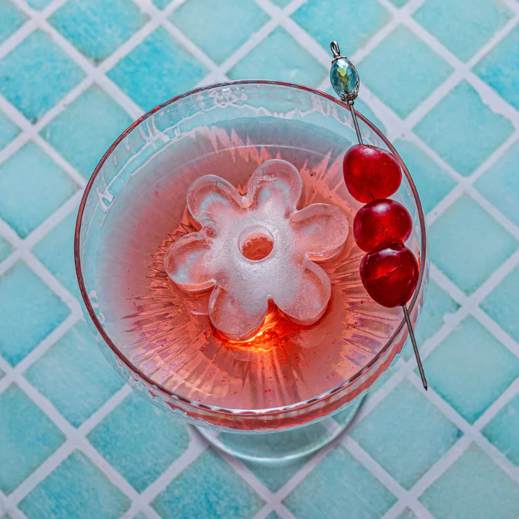 Retro Daisy Pink Ice Cube Tray