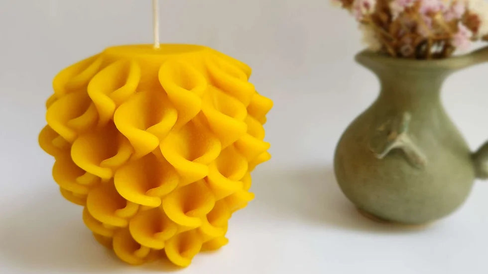Extra Large Flower Yellow Candle
