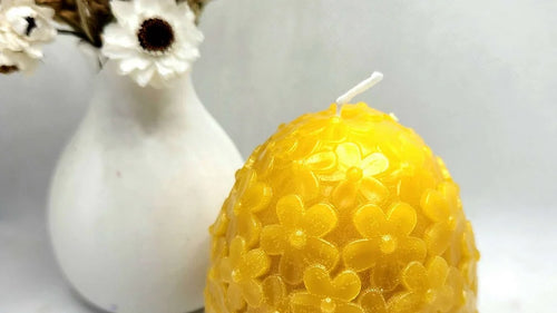 Flower Egg Beeswax Candle