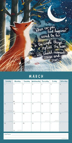 Fox under the Moon 2027 Wall Calender