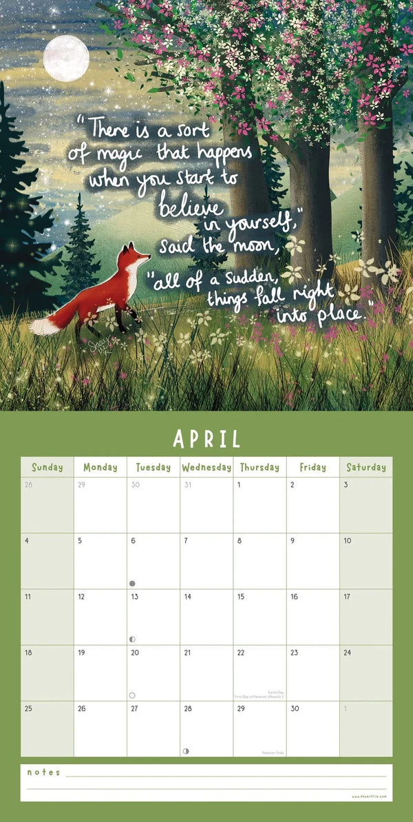 Fox under the Moon 2027 Wall Calender