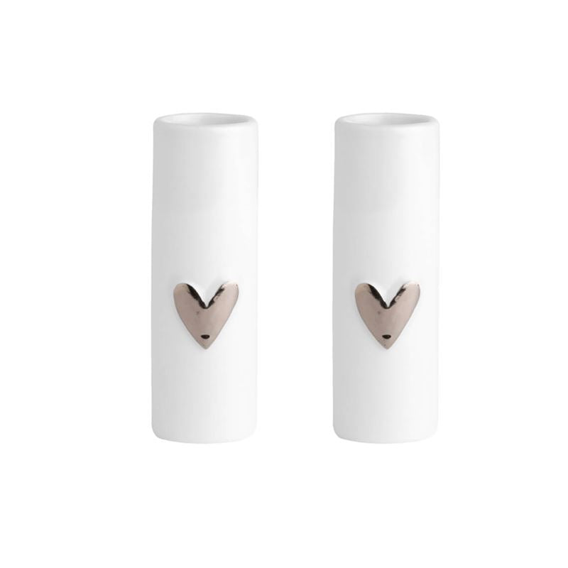 Silver Heart Mini Vase Set of 2