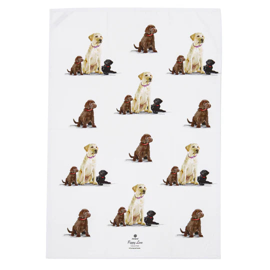 Puppy Love Labrador 2pack Tea Towels