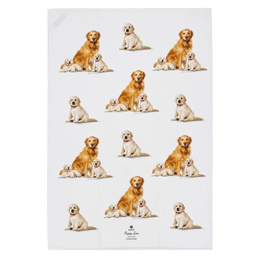 Puppy Love Golden Retriever 2pack Tea Towels