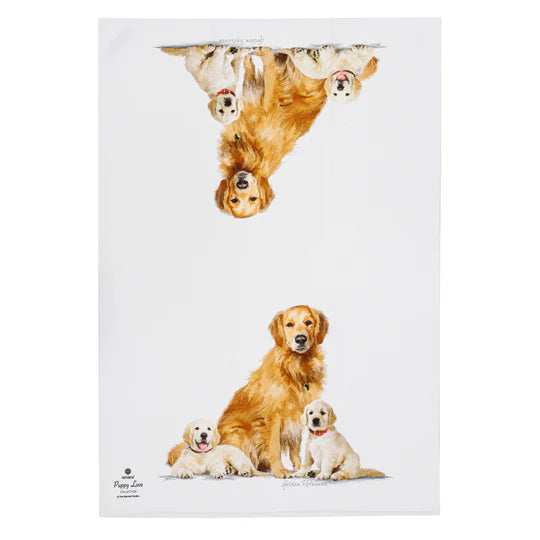 Puppy Love Golden Retriever 2pack Tea Towels