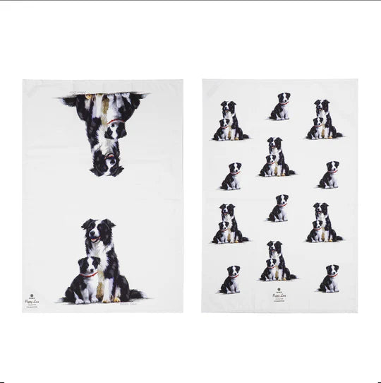 Puppy Love Border Collie 2pack Tea Towels